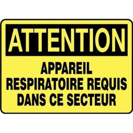 Accuform OSHA CAUTION SAFETY SIGN RESPIRATORS FRMPPE440VP